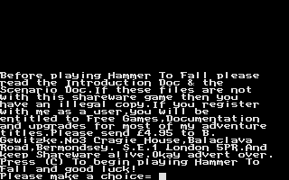 Hammer to Fall atari screenshot